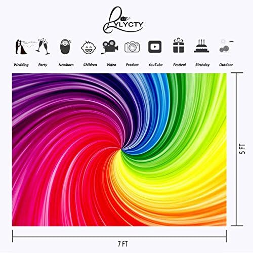 7X5ft Artistic Art Backdrop Rainbow Spiral Gradient Color Art Photography Backdrop Abstract Art Studio Photography Background Props BG632