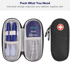 MEDMAX Insulin Pen Cooler Travel Case with 2 Reusable TSA Approved Ice Packs - Portable Insulated Diabetic Medication Organizer Carrying Cooling Bag for Insulin Pen and Other Diabetic Supplies
