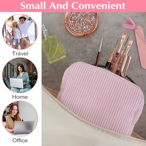 Corduroy Period Bags for Girls, Period Pouch Sanitary Napkin Storage Bag for Pads Small Tampons, Sanitary First Gifts for Girls (Pink)