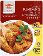 Tean's Gourmet Malaysian Traditional Rendang Dry Curry Paste for Meat (Net Wt 200g/7oz) by Tean's Gourmet