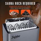 Sauna Heater, 6KW 110V Electric Sauna Stove with Bracket, Adjustable Temp & 3H Timer Dry Sauna Heater for Max 318 Cu.ft Saunas Rooms, Home Sauna, Commercial