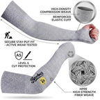 Cut Resistant Arm Sleeves for Men & Women, ANSI A5 Arm Protectors with Thumb Hole for Thin Skin and Bruising, UV50+