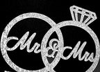 Mr & Mrs Cake Topper ,Bride and Groom Cake Topper, Wedding Anniversary Rings , Engagement Party Decorations (Silver)