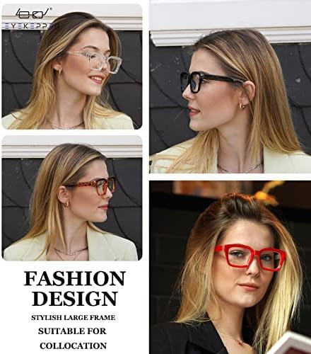 Eyekepper Bifocal Reading Glasses Women Stylish Bifocal Readers Clear Lens Oversize - Tortoise +2.00