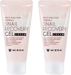MIZON Set of Two Snail Recovery Gel Cream Snail Mucin for Fine Lines Skin Elasticity Moisture Fragrance-Free Korean Skincare(45ml 1.52 fl.oz -Pack of 2)