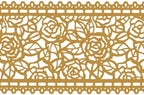 Large Pre-Made Ready to Use Edible Cake Lace Rose Blossom Golden 14-inch 10-piece Set