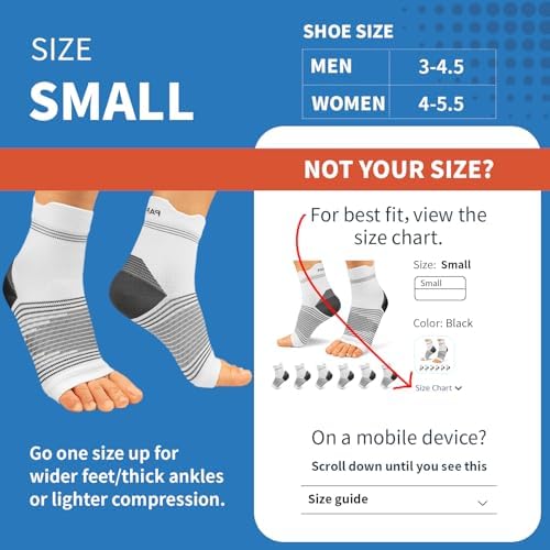 6 Pairs Plantar Fasciitis Socks for Men & Women, Ankle Brace Compression Socks with Arch Support for Achilles Tendonitis, Heel Pain, Swelling & Arthritis Relief, Black, Gray, White, Small