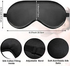 20 Pieces Silk Sleep Mask Eye Mask with Adjustable Strap Sleeping Cover Eye Cover Blindfold for Women Men Sleeping Travel(Black)