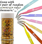 SE Si&Moos Gold Star Sprinkles for Cake Decorating Star Cake Decorations Large and Small Edible Gold Stars, Shower Party Birthday Halloween Christmas Supplies 3 OZ with Tweezers