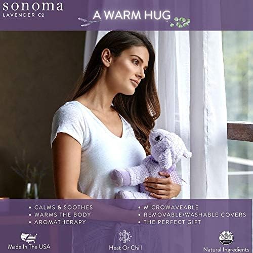 Sonoma Lavender Microwaveable Aromatherapy Stuffed Pillows, Plush Bunny, Lavender Scented with Removable Washable Cover, Lil The Lavender White Bunny