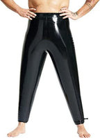 Black Inflatable Sexy Latex Legging with Nozzles at Bottom Rubber Pants Trousers,Custom Color,X-Large