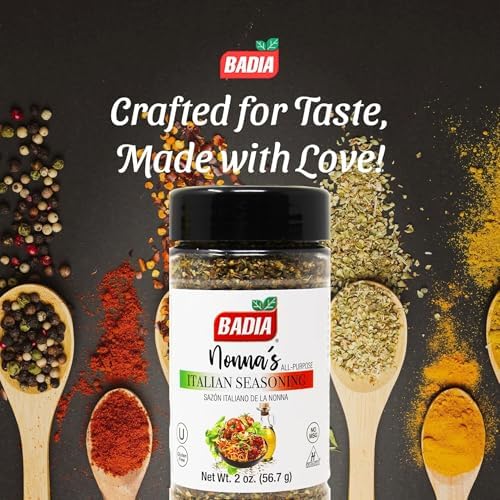 Badia Nonna's All Purpose Italian Seasoning, 2 oz - Oregano, Basil, Garlic, Salt Blend, Meats, Pastas, Vegetables, Gluten Free, No Msg