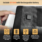 Heated Scarf for Women, Intelligent Rechargeable Electric Neck Warmer with 5000mAh Battery Power Bank, USB Cordless Heating Wrap Pad for Outdoor Winter, Adjustable Warming Scarf for Men & Women