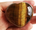 Natural Tiger's Eye Healing Heart Shape Crystal Stone, Polished Semi-Precious Stone for Love, Wellness Positive Energy | Reiki Chakra Meditation (1.8 Inch)