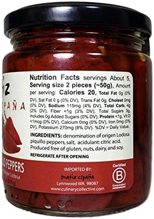 Matiz Espana Piquillo Peppers, Denomination of Origin Lodosa, 7.6 ounce (1 Jar)