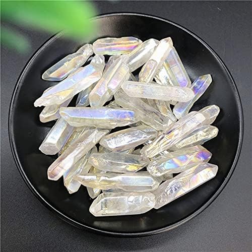 Health & Household 50g/1pc White Titanium Aura Lemurian Seed Quartz Crystal Stones Point Specimen Decoration Quartz Crystals