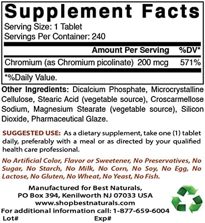 Best Naturals Konjac Glucomannan Root 2000 mg & Chromium Picolinate 200 mcg