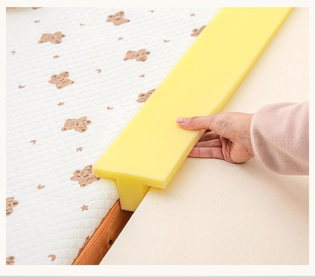 79inch Long T Shape Bed Gap Filler High Density Foam Cut to Any Size,Mattress Extender Twin Bed Connector for Single/Twin/Queen/King Size Bed (2" Gap)