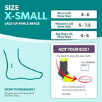 BraceAbility Lace Up Kids Ankle Brace - Pediatric Figure 8 Sprained Foot Support Wrap for Active Youth, Children in Sports, Basketball Protection, Gymnastics, Soccer, and Volleyball (XS)