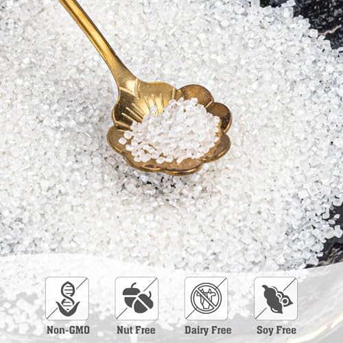 Twisweet White Sprinkles, Edible Sanding Sugar Crystals for Cake Decorating, Extra Fine Candy Sprinkles for Baking, Cupcake Topping Ice Cream Donut Cookies Decoration, Wedding Party Christmas Supplies (150g/5.3oz)