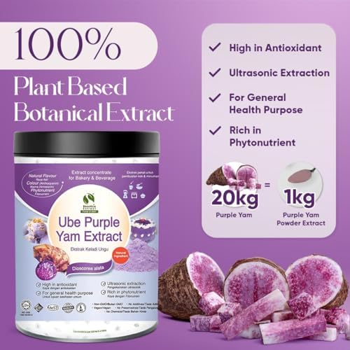 Bionutricia Ube Purple Yam Extract Powder 20:1, 7oz – High Concentration, Natural Non-GMO Ube Powder for Beverages, Pastries & Baking, No Artificial Additives