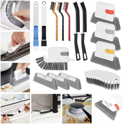 15 Pcs Window Groove Cleaning Brush Tool, Door Window Track Cleaner Groove Gap Cleaning Tools Crevice Cleaning Brush Gap Scrub Brush for Shutter Sliding Door Keyboard Tile Lines Sill Car Vents