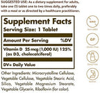 Solgar Vitamin D3 (Cholecalciferol) 25 mcg (1000 IU) – 180 Tablets - Helps Maintain Healthy Bones & Teeth - Immune System Support - Non-GMO, Gluten Free, Dairy Free, Kosher - 180 Servings