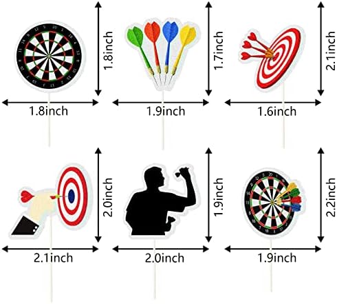 18 Pcs Darts Cupcake Toppers Darts Lovers Birthday Decorations Target Dart War Party Cake Picks Birthday Party Decors for Man