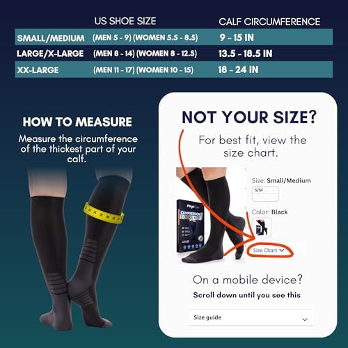 Compression Socks for Women & Men (20-30 mmHg) Support for Flying and Travel, Nurses, Sports and Everyday Wear
