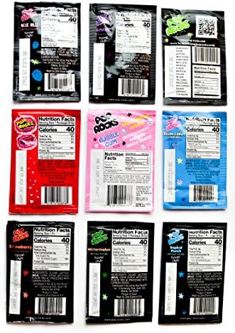 Pop Rocks Candy Ultimate 9 Flavor Assortment Bulk - Strawberry, Cherry, Tropical Punch, Watermelon, Blue Raspberry, Bubble Gum, Cotton Candy, Grape, Green Apple 18 Packs Total With Licensed Sticker