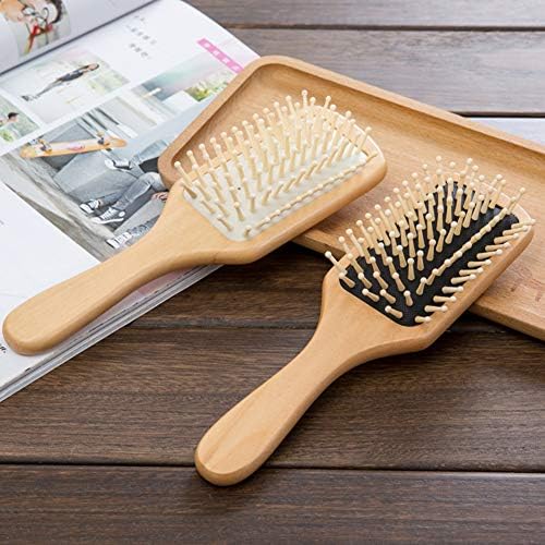 Hair Comb Portable Wooden Air Bag Massage Comb Anti-Static SPA Head Massager Hair Brush Black