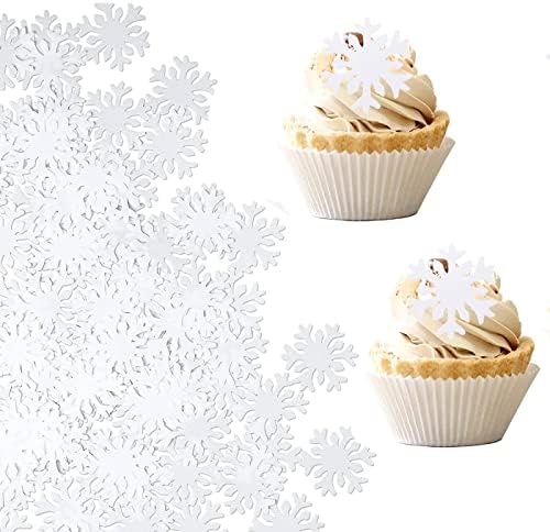 50pcs snowflake cake decorations edible cake toppers snowflake Cupcake Toppers edible frozen cake topper for the winter cake decoration