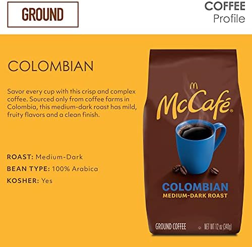 McCafe Colombian, Ground Coffee, Medium Roast, 12oz. Bagged