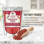 Achiote Seeds – Whole Annatto 4oz. Premium All Natural, Add Color and Mild Flavor in Soup, Stews, Meats and Mexican Recipes