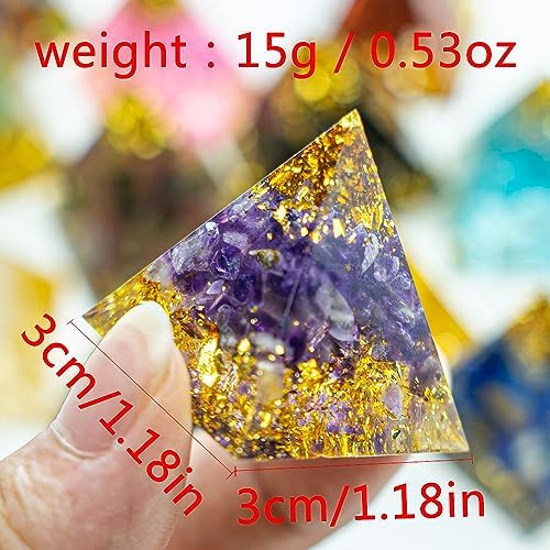 Aiercrystal (1.18inch-12pcs) Natural Healing Crystal Pyramid Set —Feng Shui Home Decoration, Chakra Balancing Purification, Energy Healing Meditation Tool, Home Ornament(3cm Pyramid 12pcs Set)