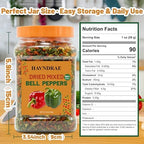 12oz Dried Bell Peppers Mix, Dehydrated Red & Green Bell Pepper Flakes for Ramen, Soups, Stews, Noodles – Gluten Free Vegetable Toppings & Seasoning Blend