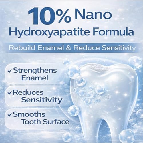 10% Nano Hydroxyapatite Toothpaste 2-Pack, Teeth Whitening & Enamel Repair Toothpaste, Fluoride Free for Sensitive Teeth, Fresh Breath Oral Care