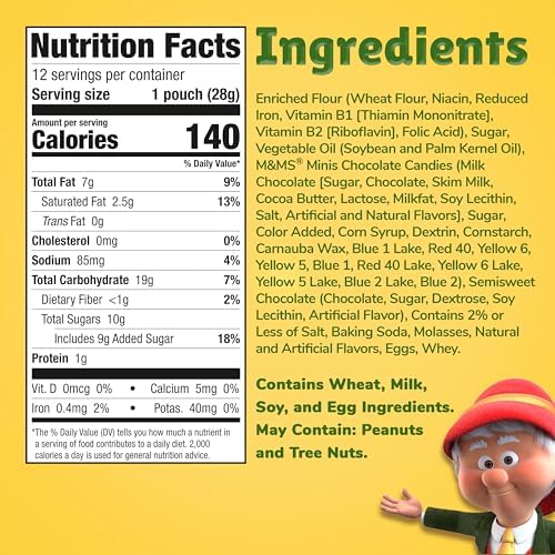 Keebler Chips Deluxe Minis Made with M&M’s, Chocolate Chip Cookies, 1 oz Pouches, 10 Count