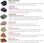 7Pcs Energy Crystals for Good Fortune Natural Raw Crystals Set of Black Tourmaline,Amethyst,Labradorite,Rose Quartz,Citrine,Sunstone,Tiger's Eye (Crystals for Good Fortune)