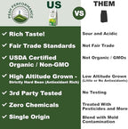 Peak Performance High Altitude Organic Coffee - Fair Trade, Low Acid, Non GMO, and Beans Full of Antioxidants - Medium Roast Smooth Tasting USDA Certified Organic Whole Bean Coffee Bag 12 oz