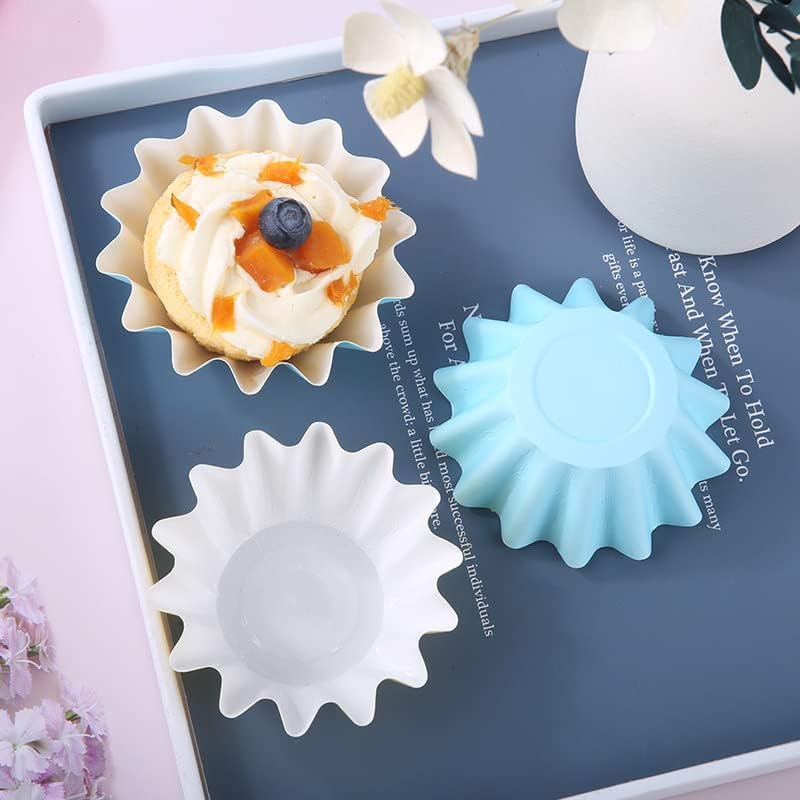 200 PCS Cupcake Liners TIE-DailyNec Flared Muffin Baking Cups Holder Greaseproof Coated Cake Cups, Food Grade Safe Brioche Wrappers for Birthday Party Wedding Anniversary (Brown)