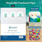 2 pt. Water-Soluble Bio-Based Paper | Dissolves Quickly in Water | Biodegradable | Eco-Friendly | Tracing, Sewing Patterns, Crafts | Letter Size 8.5” x 11” | Pack of 500 White Sheets