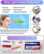 OCCI CHIARI ABL5017 C6 275 Women's Blue Light Blocking Glasses High Power 3.0x, 1.0 1.25 1.5 1.75 2.0 2.25 2.5 2.75 3.0 3.5 4.0 5.0 6.0