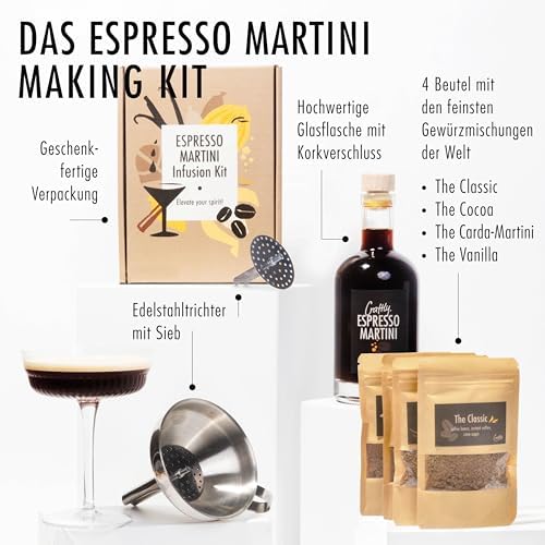 Espresso Martini Infusion Kit | Homemade Cocktails Kit | Espresso Martini Kit | Natural Cocktail Blends | Gift for Men & Women | Birthday Gifts for Him & Her