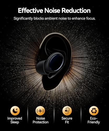 45dB Ear Plugs for Sleeping Noise Cancelling Ear Plugs for Noise Reduction & Snoring, Concerts, Earplugs for Sleep,Sider Sleepers Airplane, Silicone Earplugs Reusable Concert Ear Plug