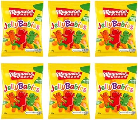 Maynards Bassetts Jelly Babies 130g (Pack of 6), Jelly Sweets