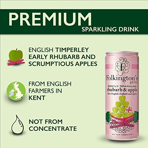 Folkingtons Gently Sparkling Rhubarb & Apple 250ml (Pack of 12)