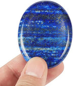 Artistone 2" Lapis Lazuli Thumb Worry Stone Natural Chakra Reiki Healing Crystals Polished Pocket Palm Stones for Anxiety Stress Relief Meditation Home Decor