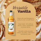 Monin - Vanilla Syrup | Pure & Rare Madagascar Vanilla, Premium Syrup for Coffee, Lattes & More | Clean Label with No Artificial Flavors, No Artificial Preservatives (BPA Free Bottle, 33.8 fl oz)