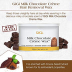 GiGi Milk Chocolate Crème Hair Removal Wax - Soft Wax for Coarse Hair, with Cocoa Seed Extract, Waxing Formula for Face, Body & Sensitive Skin, 14 oz